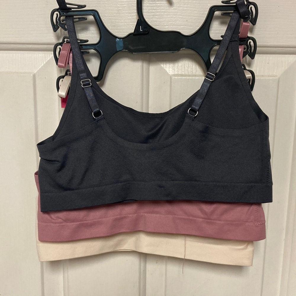 Vince Camuto 3-Pack Wireless Bralettes — Cream, Mauve & Navy - Picture 9 of 11